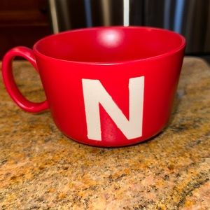 Crate and Barrel large red monogram N & M cups